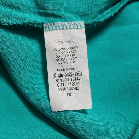 Bjewel Strappy Button Front Racerback Tank Top Turquoise Blue Swing Cami Size M - Picture 6 of 7